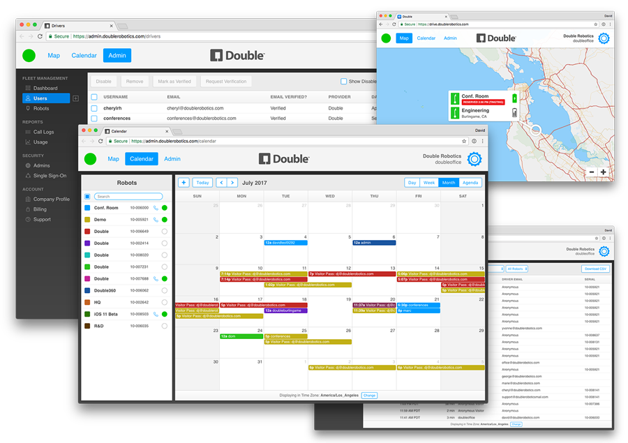 Screenshots of Fleet Management admin interface