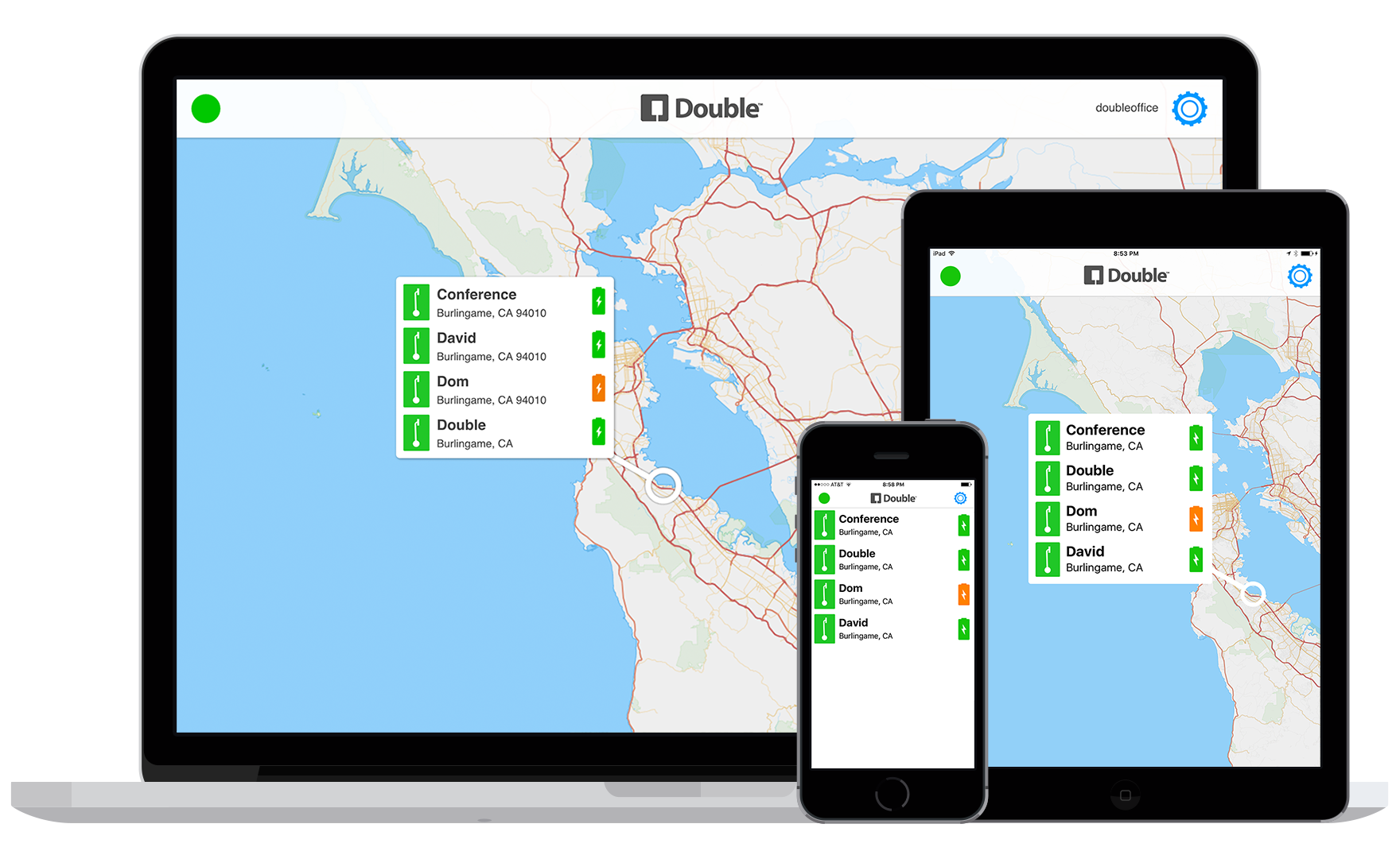 Screenshots of driver app maps